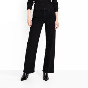 OLD NAVY High-Rise WOW Loose Jeans 30" Wide Leg Stretch Black Jack Women's 16